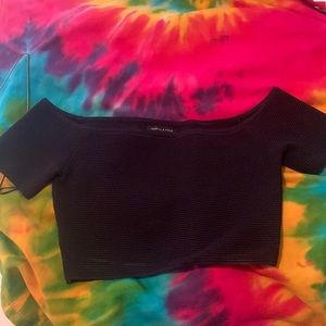 Black Kendall & Kylie off the shoulder crop top